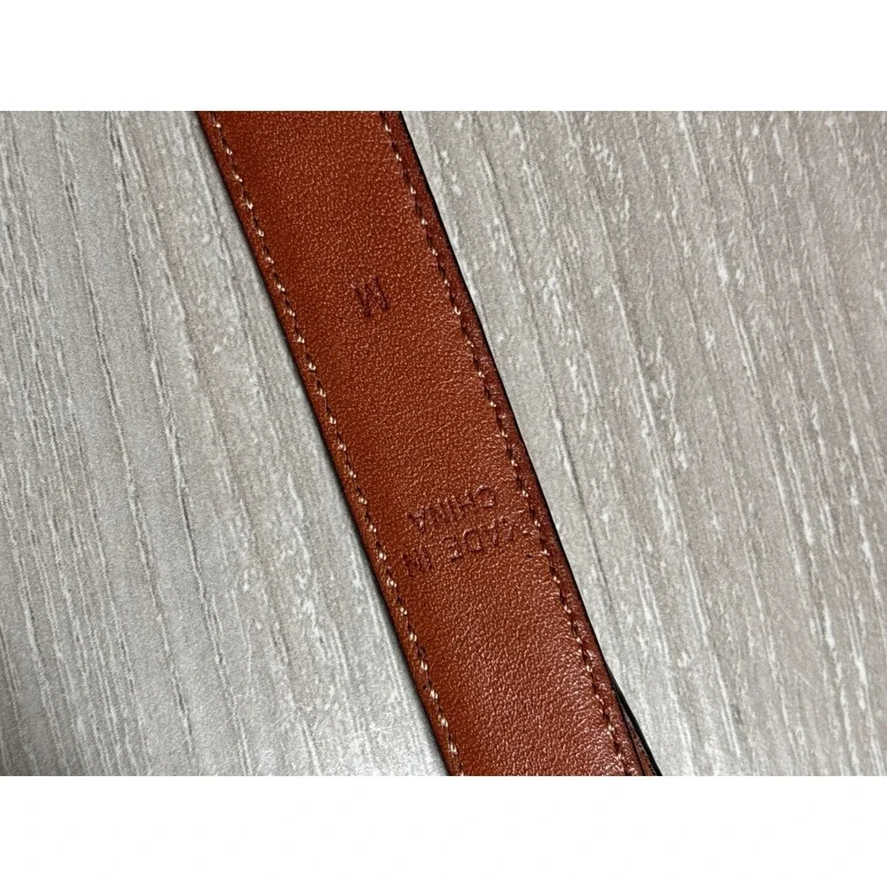 Lauren Ralph Lauren Womens Black Italian Leather Skinny Belt M Old Money Sleek